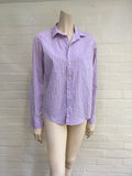 Frank & Eileen "Eileen” Striped Purple Shirt Size S Small Ladies