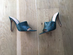 GIANVITO ROSSI Snake-embossed Alise Mules 105 In Green Size 36 UK 3 US 6 ladies