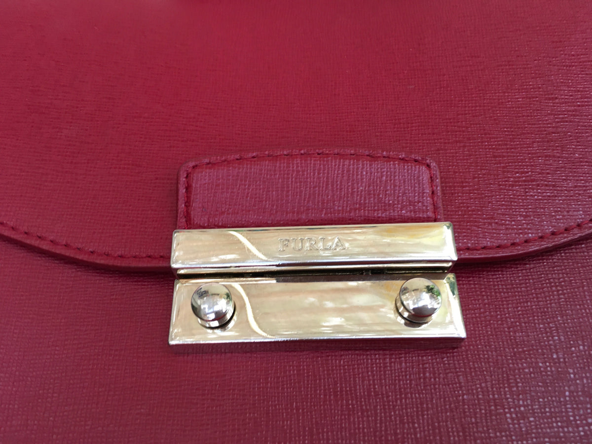 Furla Metropolis Top Handle 903885 Red Bag Handbag Chain ladies