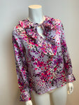 Paul & Joe Silk Ruffle Printed Blouse Top Size 3 UK 12 US 8 L large ladies