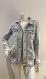 ZARA Distressed Oversized DenimJacket Size S Small MOST WANTED ladies