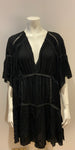 IRO Lahina dress Black Gathered Mini Dress Size F 40 UK 12 US 8 L large ladies