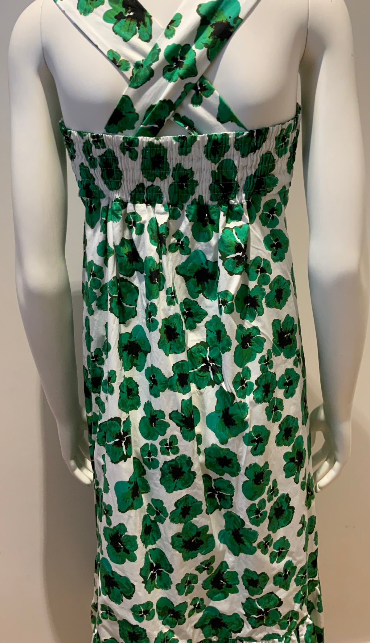 Borgo De Nor Green Mila Cotton Poplin Midi Dress Size UK 12 US 8 ladies