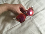 Fendi Iridia FF0041/S orange crystal cat eye polarized frame sunglasses ladies