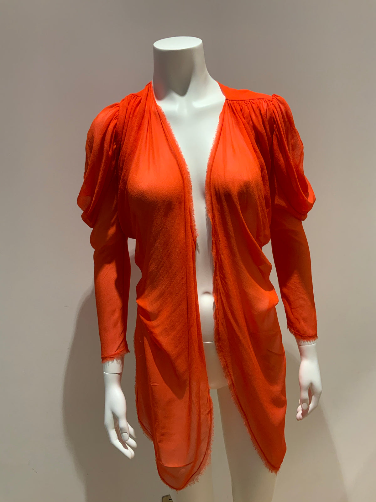 JASMINE DI MILO Coral Red Open Front Sweater Top Size UK 10 US 6 ladies
