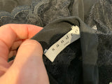 Sandro Paris Black Silk Morine Illusion Lace Insert Top Size 1 S small ladies