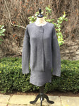 JIL SANDER RIBBED CASHMERE GREY KNIT SWEATER DRESS SIZE 36 S SMALL LADIES