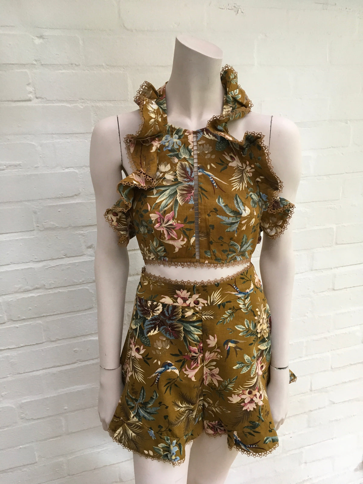 ZIMMERMANN MOST WANTED Tropicale Flutter Bodice and Short Set  Ladies
