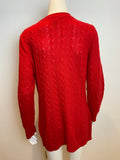 Ralph Lauren Lauren Cable Knit Wool & Cashmere Red Cardigan Size L large ladies