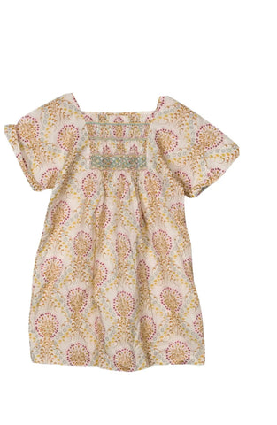 BONPOINT FLORAL LIBERTY PRINT HAND EMBROIDERED DRESS SIZE 6 YEARS children