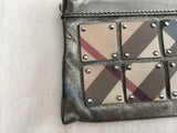 Burberry Prorsum Metallic Silver Nova Check PVC and Leather Ashcombe Clutch Bag Ladies