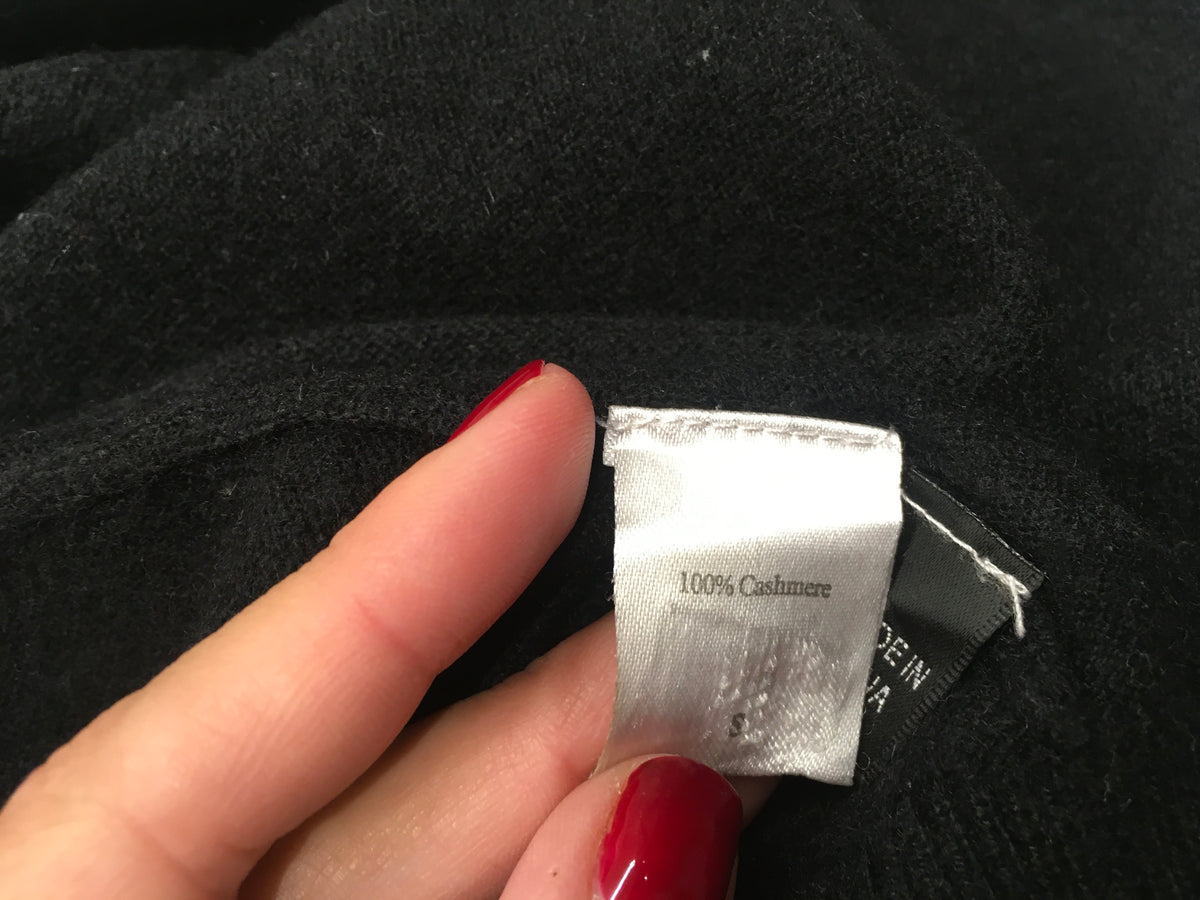 N.Peal Black Cashmere Knit Jumper Sweater Size S Small ladies