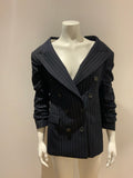 MONSE pin striped wool ruched backless blazer Size US 4 UK 8 S small ladies