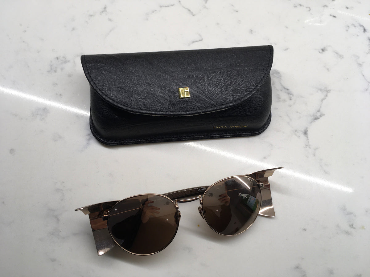 LINDA FARROW LFL300 REAL ROSE GOLD PLATED PYTHON SNAKESKIN SUNGLASSES LIMITED ladies