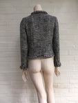 CHANEL : Tweed Collarless Jacket Blazer Wool Ladies