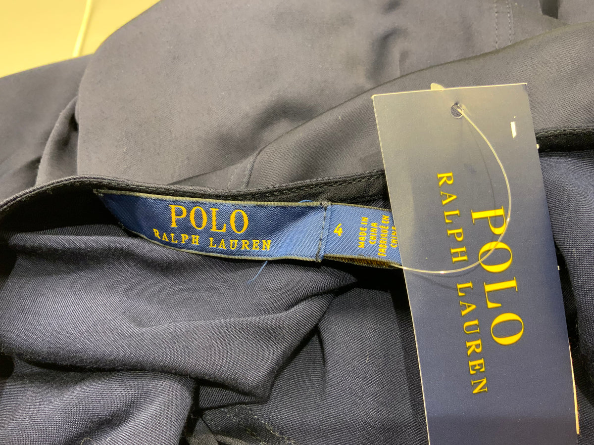 RALPH LAUREN Polo STRAPLESS NAVY SLIP SATIN DRESS US 4 UK 8 S small ladies