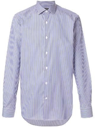 Corneliani LONG SLEEVE BUTTON-UP STRIPED SHIRT SIZE 15.5” 39 CM Men