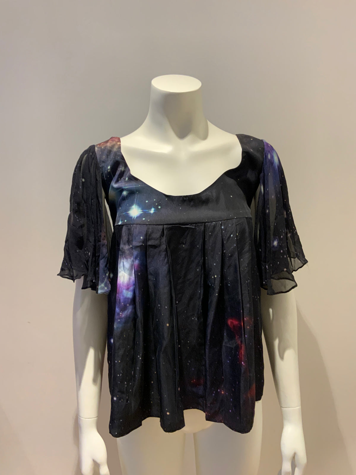 Tina Kalivas Women's Silk Universe Blouse Top Size 8 S small ladies