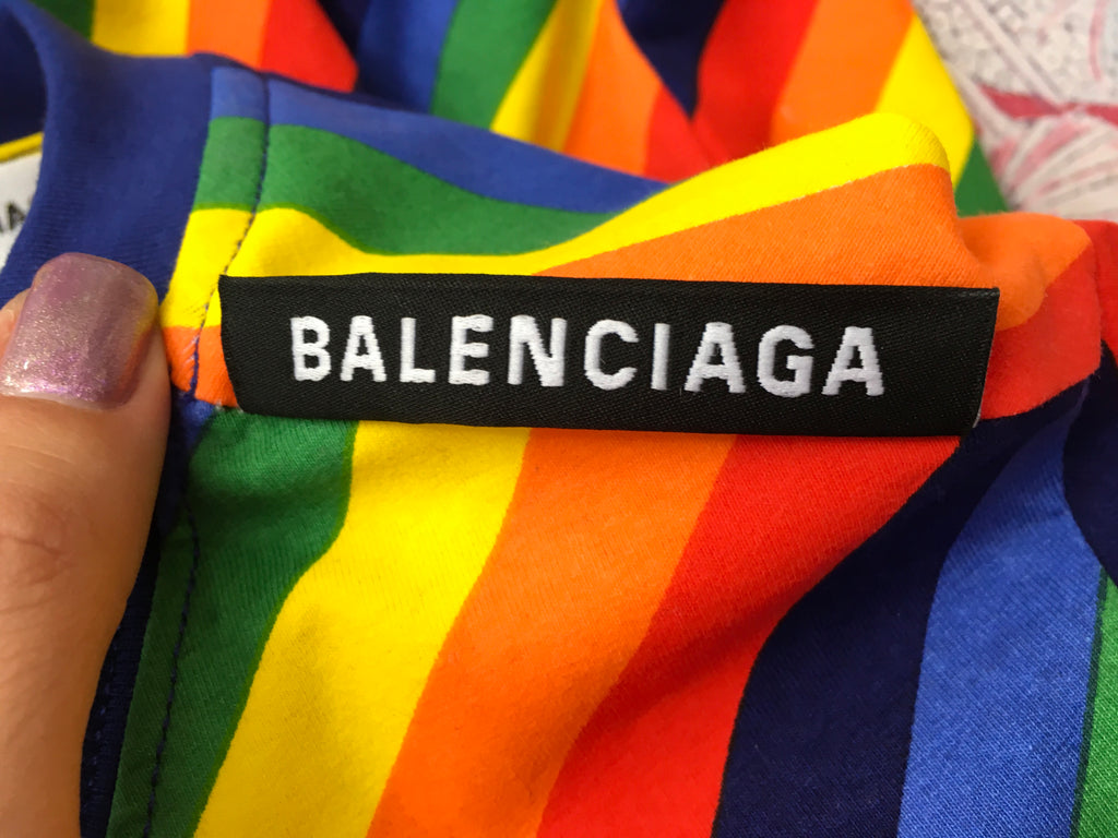 BALENCIAGA stripe-print cotton T-shirt Ladies –