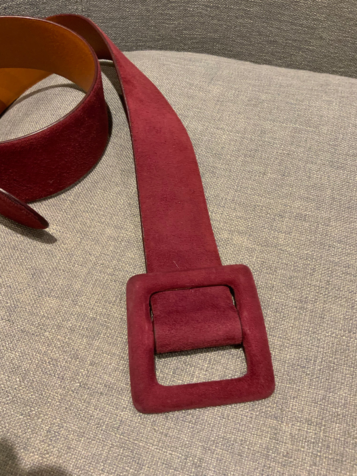 Ralph Lauren Suede Burgundy Wide Belt Size M medium ladies