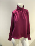 INTERMIX Alma Fuchsia Silk Charmeuse Blouse Size US 4 UK 8 S SMALL ladies