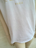 BALMAIN White Button-embellished printed Sleeveless Top T-shirt Ladies