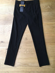Anthony Vaccarello Wool Leather trim tapered trousers pants Size F 36 UK 8 US 4 ladies