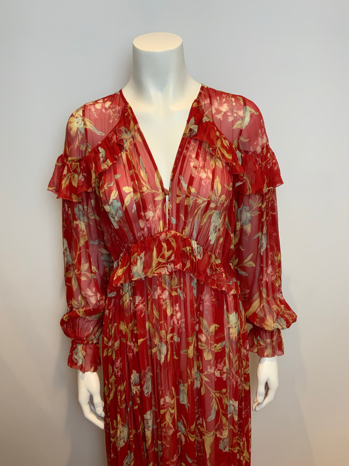 ZIMMERMANN Corsair Iris Cape Silk Dress Size 1 ladies