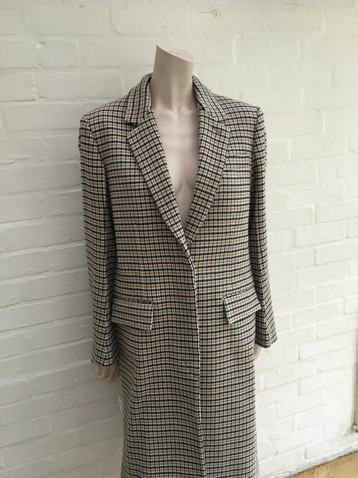 STELLA MCCARTNEY Oversized checked wool-blend coat Size 38 Ladies