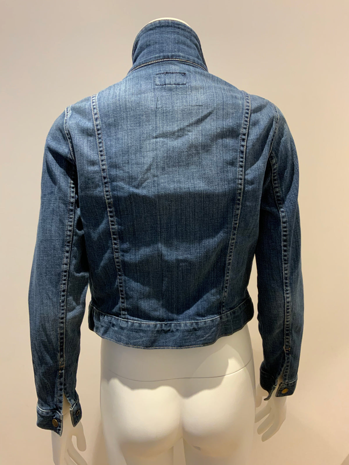 Current/Elliott Current Elliott The Snap Jacket in Loved Wash, Denim Jacket Sz 2 ladies