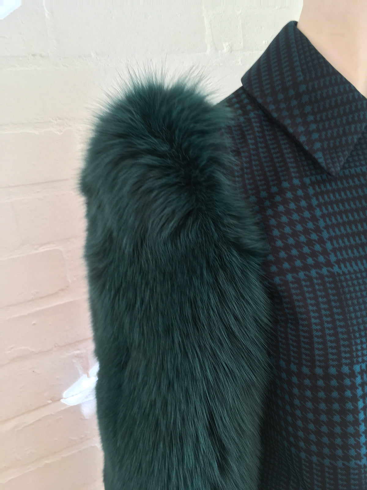 MARY KATRANTZOU Lodger saga fox fur sleeve tulle and wool jacket  Ladies