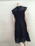Reiss Lucy Asymmetric Hem Lace Midi Dress Size UK 12 US 8 L large LADIES