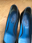 YVES SAINT LAURENT YSL Patent Tribute Two Platform Pumps Shoes LADIES