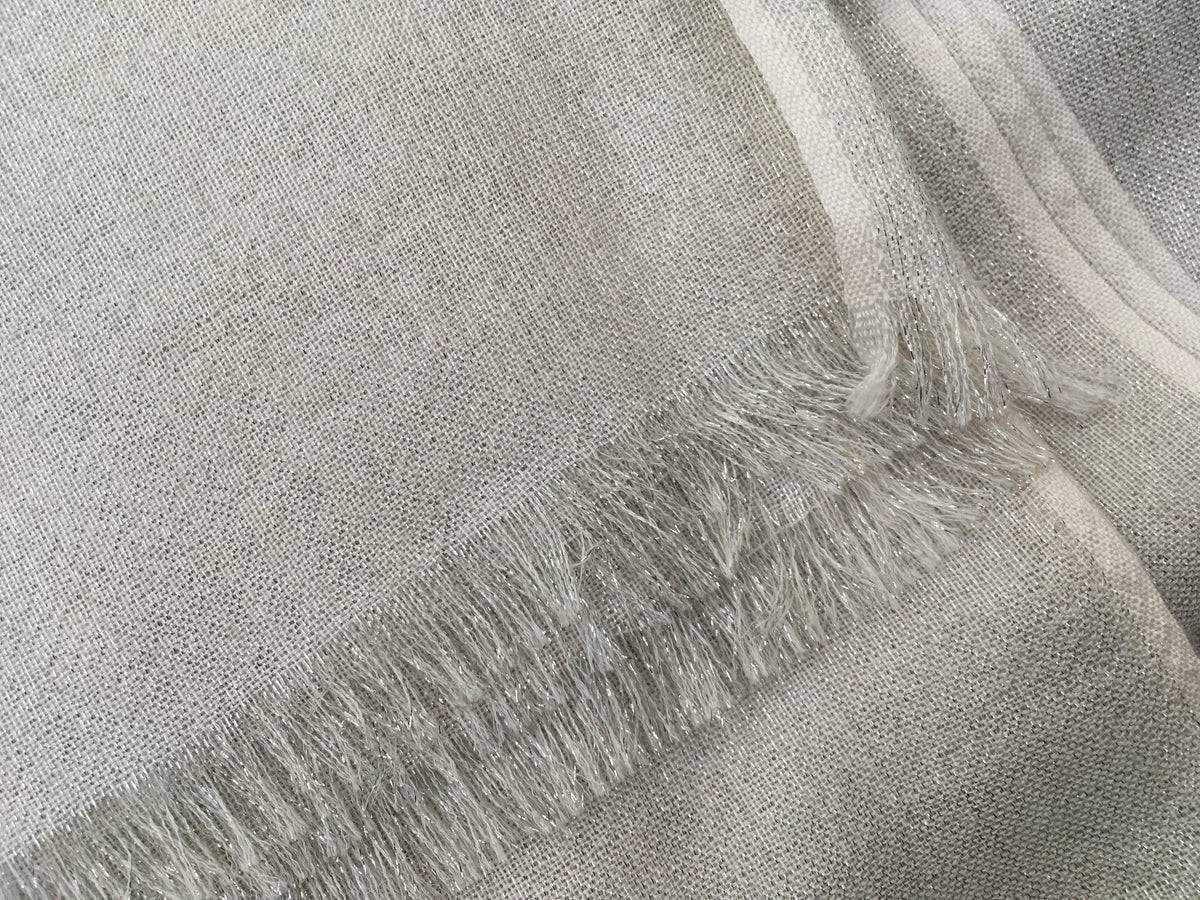 Brunello Cucinelli Silk & Cashmere Lame Knit Scarf Shawl ladies