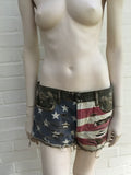 Ralph Lauren Denim & Supply Vintage American Flag Cut Off Camo Shorts Size 28 LADIES