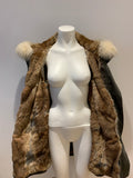 Yves Salomon Army Collection natural coyote fur jacket Sz F 36 S Small ladies