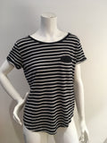 H&M white & navy T shirt Size S small ladies