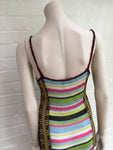 Christian Lacroix Bazar 1980’s Bodycon Dress in Colorful Knit With Sequins Ladies