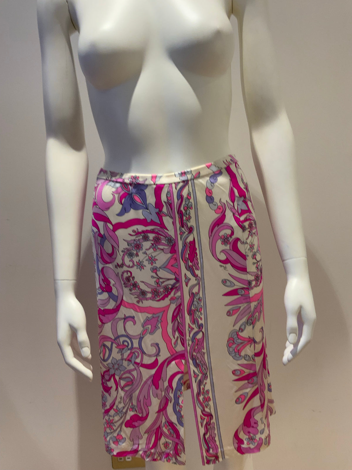 EMILIO PUCCI I 40 UK 8 US 6 S Small SILK Pink Absract Print 2005 Iconic Skirt