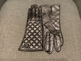 Burberry Metallic Quilted Leather Short Gloves Size 7 ladies