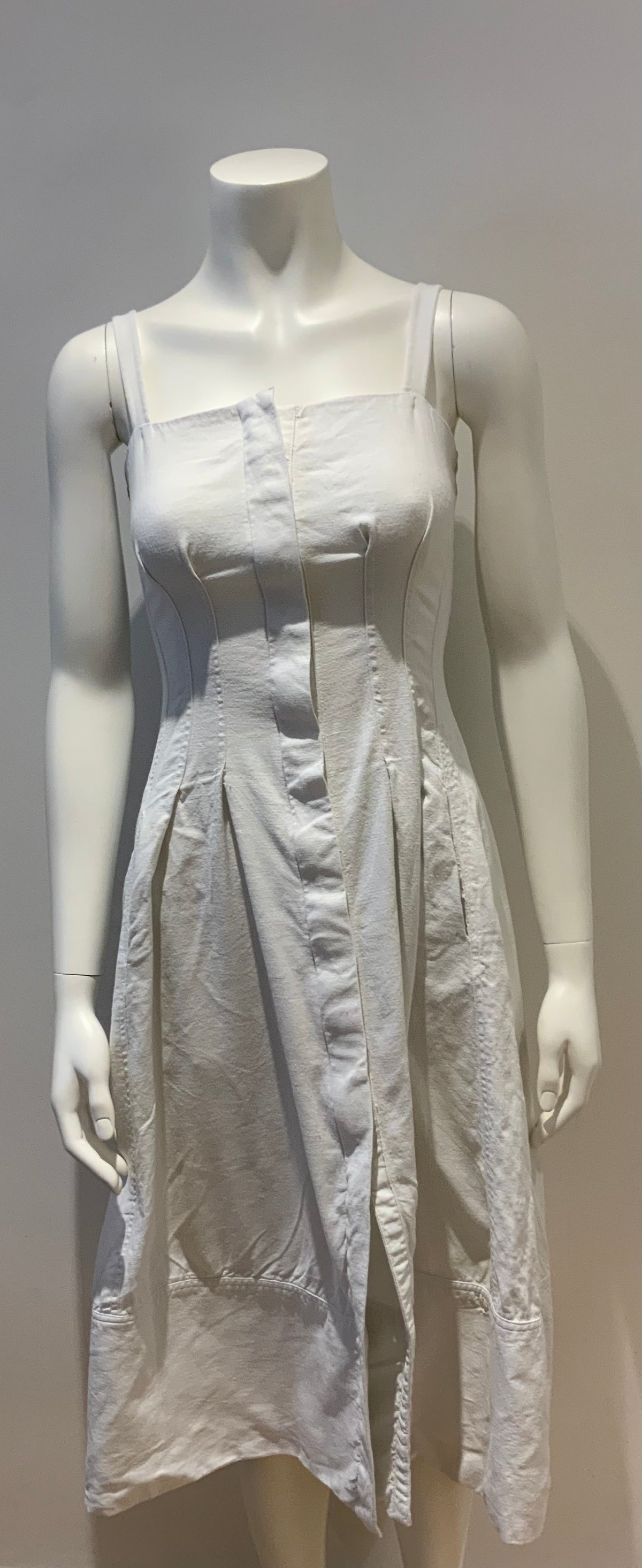 My Dearest White Cotton Fit & Flare Summer Dress Size S small ladies