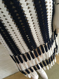 Self Portrait Striped Crochet Midi Skirt Size UK 8 US 4 Ladies
