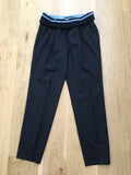 Ç x Façonnable Mira Mikati Capsule Collection Wool Navy Pants Trousers US 8 ladies
