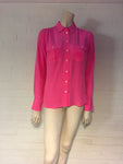 J.Crew Blythe Silk Blouse in Neon Azalea Shirt Ladies