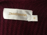 ZIMMERMANN Burgunday Oversize Wool Cashmere Maples Slouch Jumper  Ladies