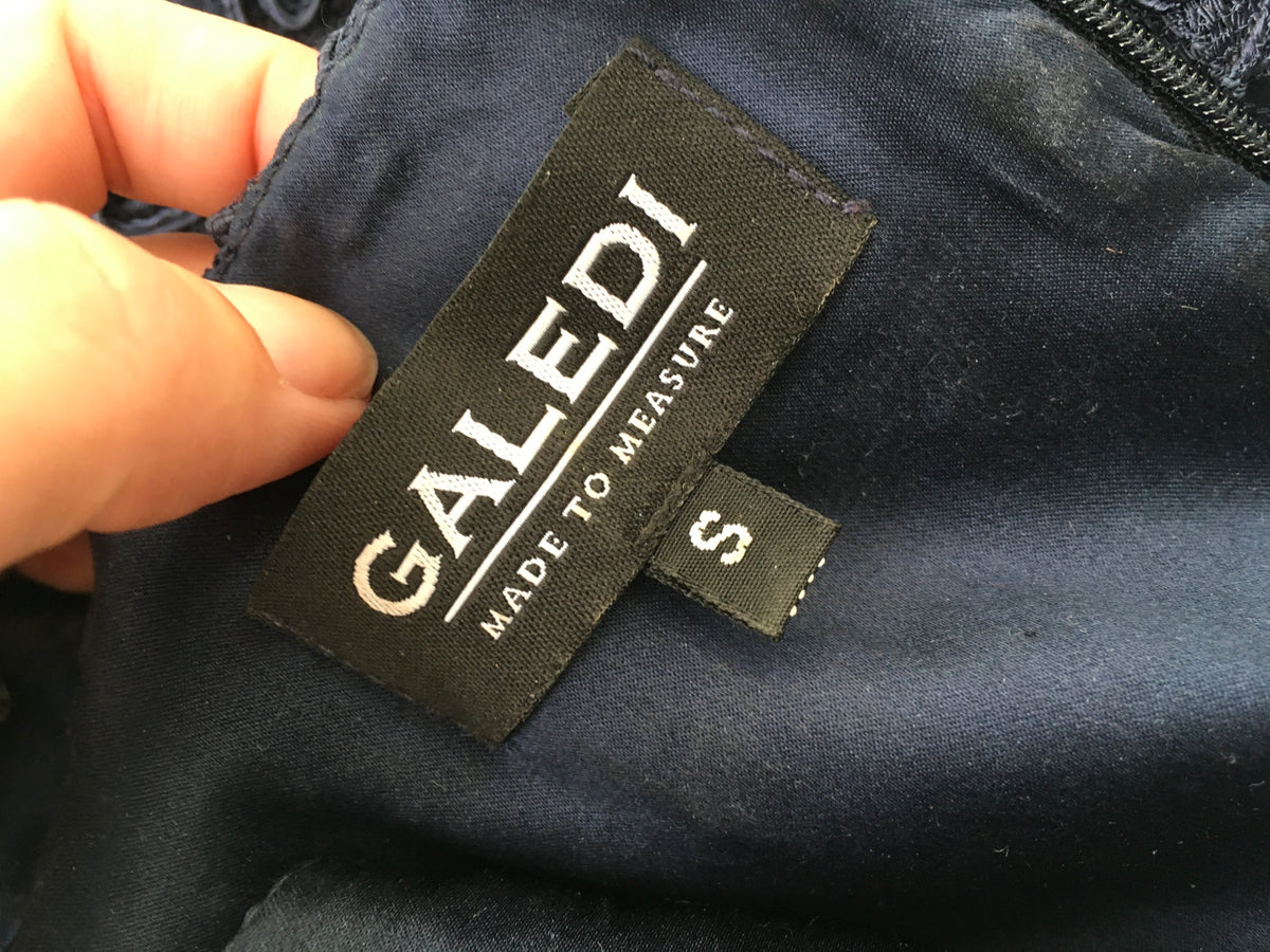 GALEDI Made to Measure all lace navy mini dress S Small ladies