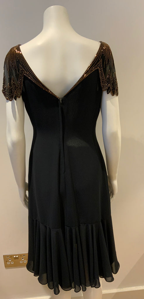 Vintage 80s LBD Little Black Dress Garfinckels Embellished Dress Size M medium ladies Vintage 80s LBD Little Black Dress Garfinckels Embellished Dress Size M medium ladies