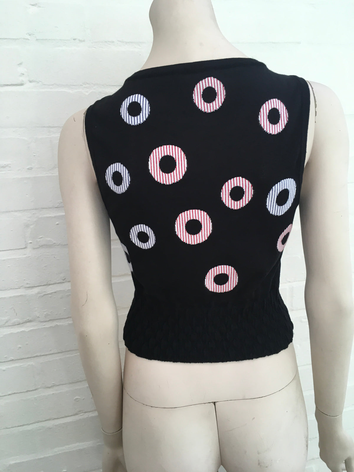 CHANEL 2019 La Pausa Knit Intarsia Cropped Top F 34 Ladies