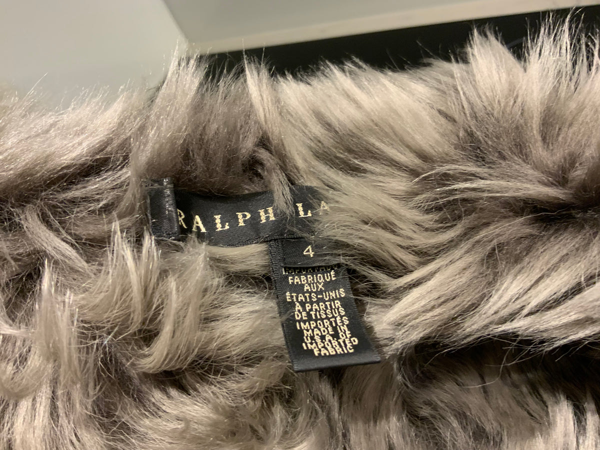 RALPH LAUREN Black Label Short Shearling Jacket Size US 4 UK 8 S small ladies