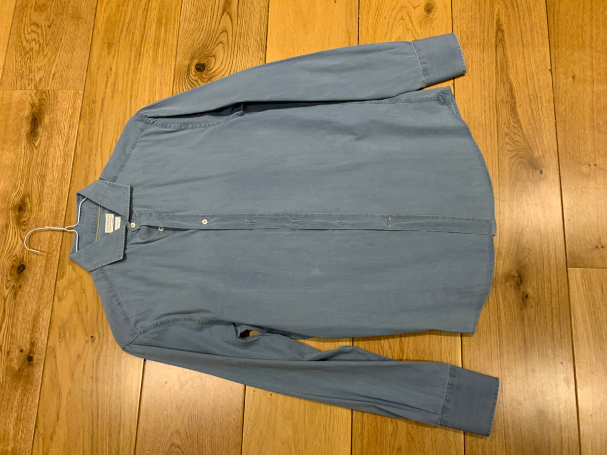 Brunello Cucinelli Blue Slim Fit Mens Casual Shirt Size M medium men